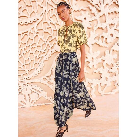 ULLA JOHNSON Marcellana Puff Sleeve Top in Solaris - Picture 8 of 13